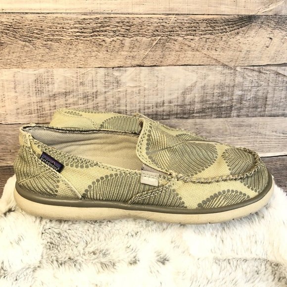 Patagonia Naked Maui Stone Print Green Hemp Slip On Loafer Womens Shoes Size 7.5 - Picture 9 of 9